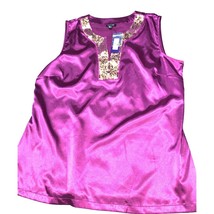 Apt 9 Shirt Womens Sleeveless Blouse Tank Top Fuchsia Purple Womens Size XL - £10.02 GBP