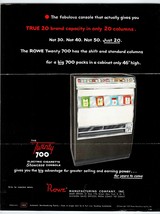 Rowe Twenty 700 Cigarette Machine Vendor 1957 Vending Machine FLYER Orig... - £40.17 GBP