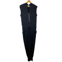 Michael Kors Jumpsuit Womens Medium Black Zipper Drawstring Waist Sleeve... - £31.95 GBP