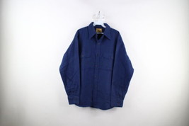 Vintage 50s 60s Streetwear Mens Large Distressed Chamois Cloth Button Shirt USA - £63.26 GBP