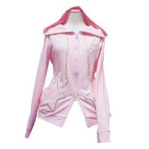Angelic Pretty Glitter Star Parka Hooded Cardigan in Pink Lolita Fashion - £95.80 GBP