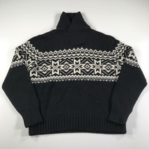 Polo Ralph Lauren Sweater Mens Extra Large Black White Nordic Angora Cas... - $121.19