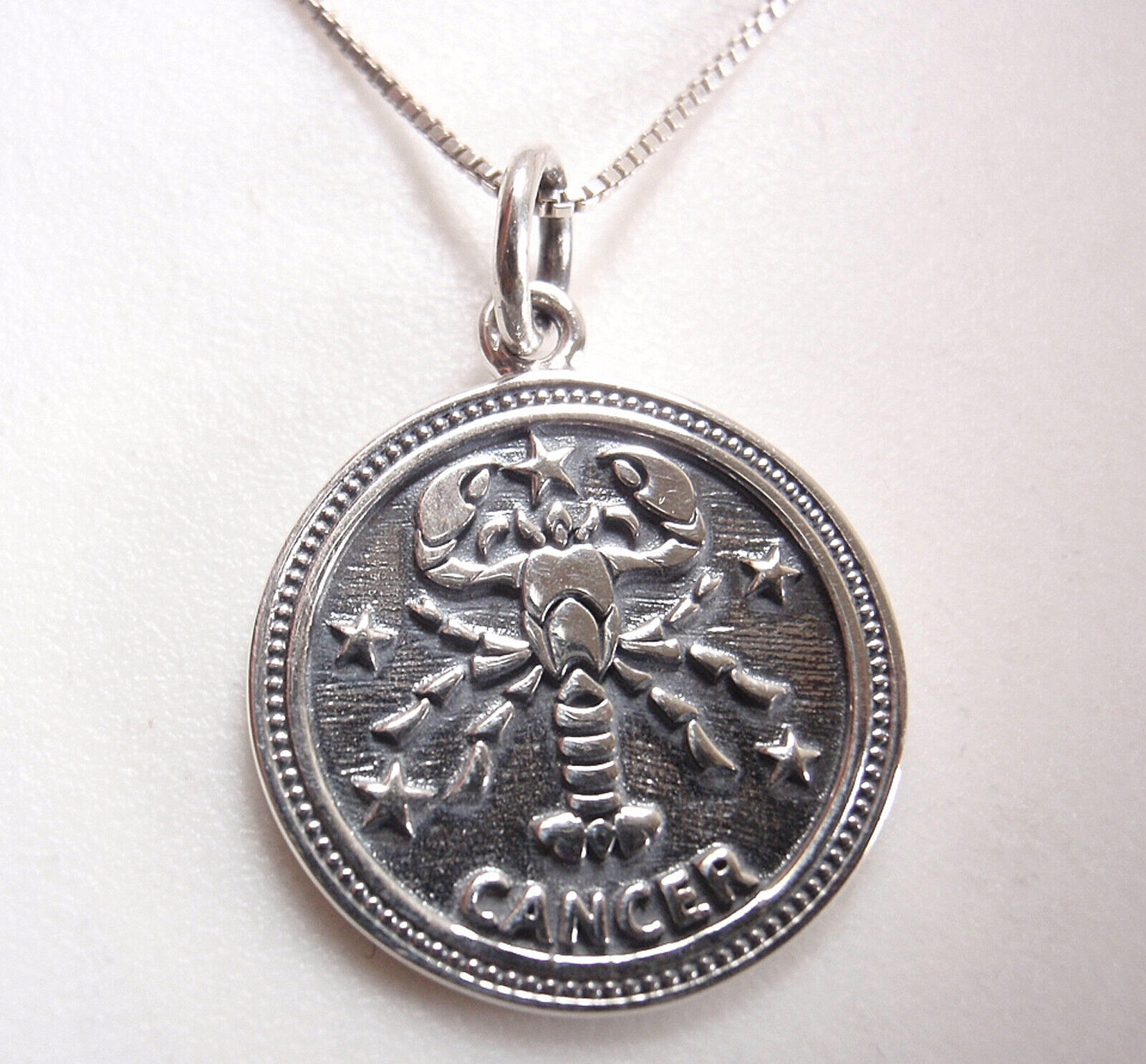 Cancer Zodiac Sign of the Crab 925 Sterling Silver Pendant Astrology