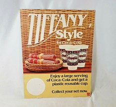 Vintage 1970s 80s COCA-COLA Coke Cardboard Advertising for Tiffany Style Cups - £40.23 GBP