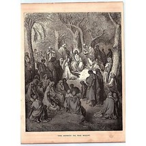 Legno Taglio Libro Piastra Stampa The Sermon On The Mount 1800&#39;s - $70.28