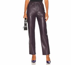 Agolde Women&#39;s 90s Fitted Recycled Leather Pants Size 25 Actual 28x29 B4HP - £85.96 GBP