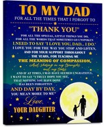 Dad Gifts from Daughter Wall Art Dad Birthday Valentines Father&#39;s Day Ch... - £24.55 GBP