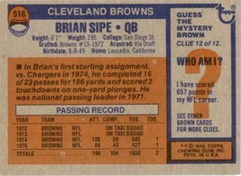 1976 Topps #516 Brian Sipe RC Cleveland Browns EX-MT - £11.23 GBP