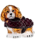 Blenheim Cavalier King Charles Spaniel In Quilted Coat Polish Glass Orna... - £65.72 GBP