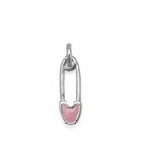 925 Sterling Silver Pink Enamel Safety Pin Charm Hand Bracelet Women Gir... - £16.91 GBP