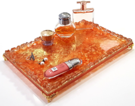 Personalized Resin tray with crushed glass, Decorative tray,Resin Serving Tray - £95.92 GBP