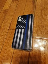iPhone 11 Case, Thin Blue Line American Flag Background Design TPU Bumper Lives - £10.56 GBP