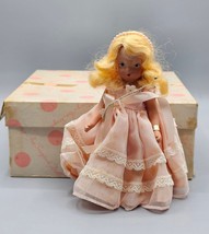 VINTAGE Nancy Ann Storybook Doll Blonde Girl, Pink Dress with Box, Jointed Legs - £18.67 GBP