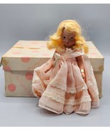 VINTAGE Nancy Ann Storybook Doll Blonde Girl, Pink Dress with Box, Joint... - £18.37 GBP