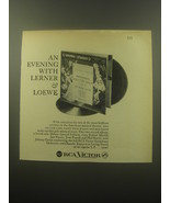 1959 RCA Victor Record Album Advertisement - An Evening with Lerner &amp; Loewe - £11.79 GBP