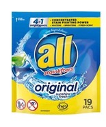 all Fresh &amp; Clean Mighty Pacs Laundry Detergent, Sunshine Fresh, 19 Pacs - £8.22 GBP