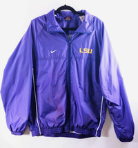 Team Nike LSU Tigers Purple Windbreaker Storm Fit Poly Jacket Size Medium Zip Up - £30.09 GBP