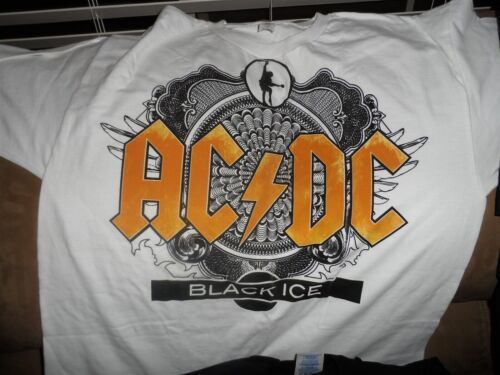 Primary image for AC/Dc - Black Ice T-Shirt ~ Bianco Nuovo, Mai Indossato ~ L