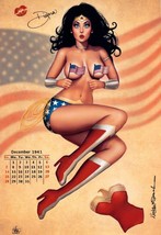 Nathan Szerdy SIGNED DC Comics JLA Art Print ~ Wonder Woman Calendar Girl - $25.73