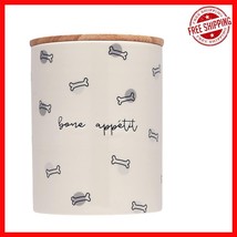 Bone Appetite Ceramic Dog Treat Jar - Stylish 4-Cup Storage Canister - $554.43 MXN