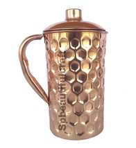 Copper Water Diamond Pitcher Jug Water Drinking Tumbler Health Benefits 1500ML - £26.07 GBP