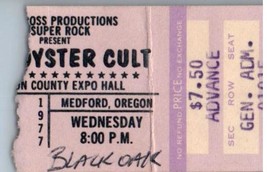 Blue Oyster Cult Ticket Stub November 23 1977 Medford Oregon - £27.18 GBP