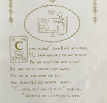 Even Pride Has A Fall 1906 Wise Sayings Print 6 x 4&quot; MilIicent Sowerby D... - $19.99