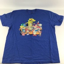 Nickelodeon Faves Retro Graphic T-Shirt Blue Men Size XL Shirt Rugrats Arnold - £13.45 GBP
