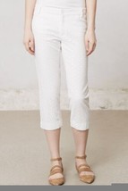 NWT ANTHROPOLOGIE CHARLIE CROPPED EYELET WHITE CROPS PANTS by CARTONNIER 4 - $54.99