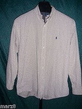 Ralph Lauren Blake Green Brown &amp; White Plaid Button down Shirt Mens Size... - $21.78