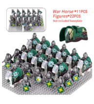 22+11 Pcs Medieval Rohan Knights soldiers Guard Army Building Block Fit Lego Toy - £35.76 GBP