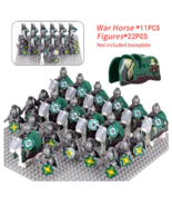 22+11 Pcs Medieval Rohan Knights soldiers Guard Army Building Block Fit ... - £35.21 GBP