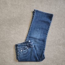Chicos Platinum Capri Jeans Womens Size 0.5 US 6 Blue Straight Leg Stretch - £18.66 GBP