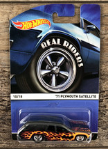 Hot Wheels Real Riders &#39;71 Plymouth Satellite - 10/18 Diecast Car Black ... - £15.77 GBP
