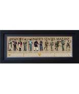 History of American MARINES Framed Print Poster 36x11.75 Flat Molding 2&quot;... - $128.69