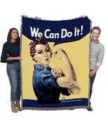 Vintage Poster Blanket Featuring Rosie The Riveter&#39;S &quot;We Can Do It!&quot; - F... - $77.99