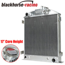 Fit 1932 Ford Low-Boy Chop Hot Rod w/Chevy Engine 17&quot;High Aluminum 3Row Radiator - £95.60 GBP