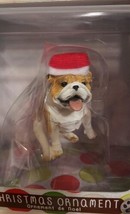 Sandicast Fawn Bulldog with Santa Hat Christmas Ornament NEW NIP - £14.95 GBP