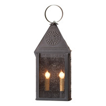 Irvins Country Tinware Hospitality Lantern with Chisel in Kettle Black - $158.35