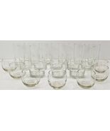 VC) Vintage Lot of 21 Piece Tumbler Rock Rounded Barware Glasses Italy - $29.69
