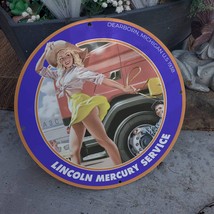 Vintage 1938 Lincoln Mercury Repair Service Porcelain Gas &amp; Oil Pump Sign - $125.00