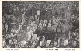 São Paulo Brasile ~ Vista Da Centro ~1953 Antenna Foto Fotolabor A-20 Cartolina - £5.53 GBP