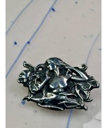 Naked Lady in the flowers Leaves Sterling Silver Pin - $200.39 CAD
