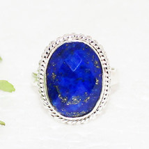 925 Sterling Silver Lapis Lazuli Ring Handmade Jewelry Gemstone Ring - £30.63 GBP