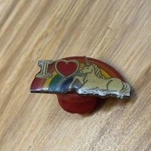 Vintage Rainbow I love Unicorn Lapel Pin Pinback LGBTQ KG - £11.68 GBP