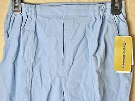 Cathy Daniels Womens S Small Blue Slubbed Pull On Capris Pants - $24.98