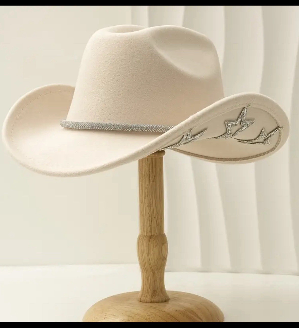Western Cream Star Cowgirl Hat- - £20.31 GBP
