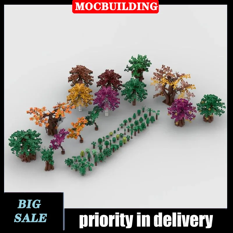 City Tree Set Collection Series Model Building Block Assembly MOC Flower Grass - £219.79 GBP+