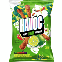 6 Bags of Havoc Fiery Lime Twisted Corn Chips 280g Each  - NEW! - $50.31