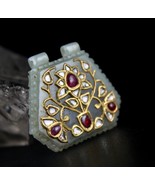 ANTIKER ALTER NATÜRLICHER NEPHRIT JADE FLACHER DIAMANT RUBINE 22K GOLD Z... - $81,279.80 MXN